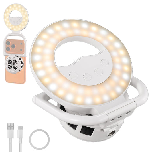 NEEWER Entry Level Version N36 Magnetic Selfie Ring Light & Phone Cooler Compatible with MagSafe iPhone, 4W Bi Color Foldable Small Plastic LED Fill