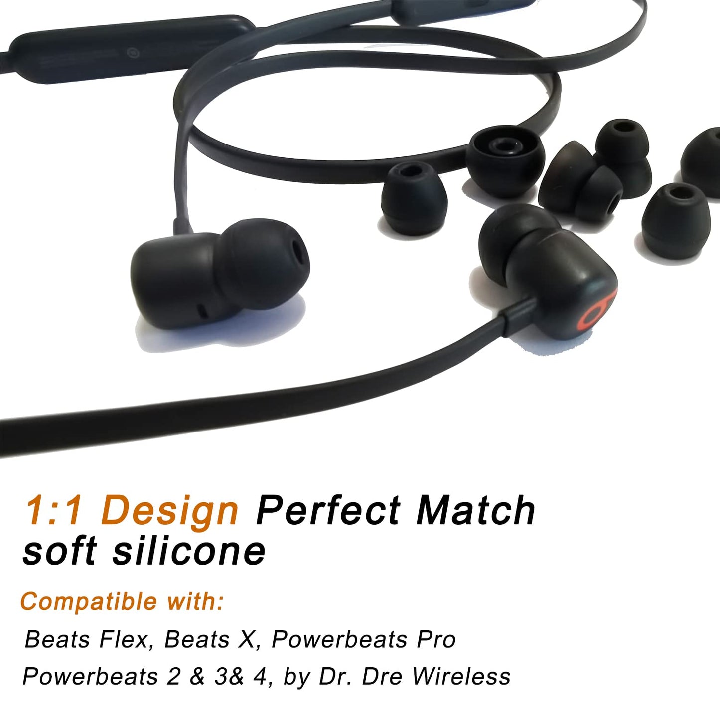 Silicone Ear Tips for Powerbeats Pro, Powerbeats 3 & 2& 4 Replacement Earbuds Tips Powerbeats Double Flange Rubber Eartips for Powerbeats by Dr Dre 8