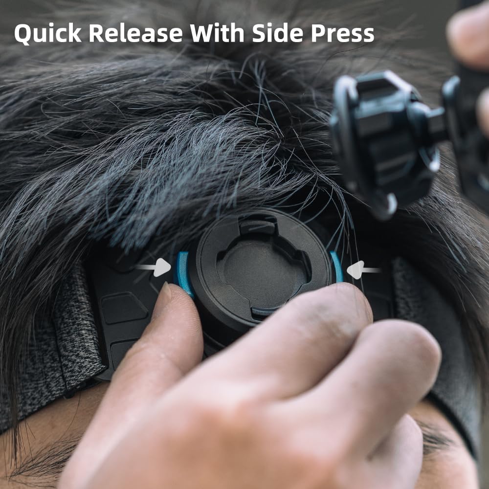 SUREWO Magnetic Head Strap Mount,Adjustable Head Belt Mount Compatible with Go pro Hero 13/12/11/10/9/8/7/6/5 Black,DJI Osmo Action 5 pro/4/3/2,Insta
