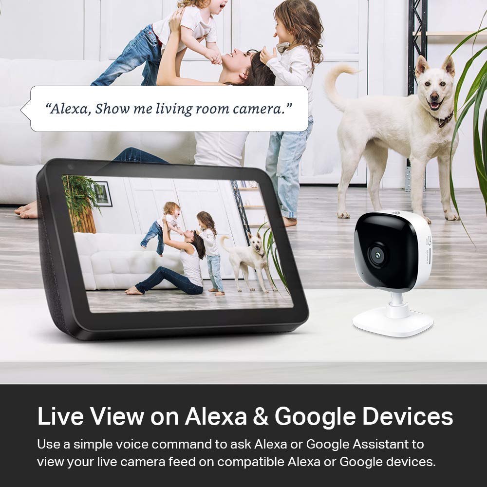 Kasa 1080p Indoor Wired Security Camera - Works as a Baby Monitor & Pet Camera, Motion Detection & Tracking, 2-Way Audio, Night Vision
