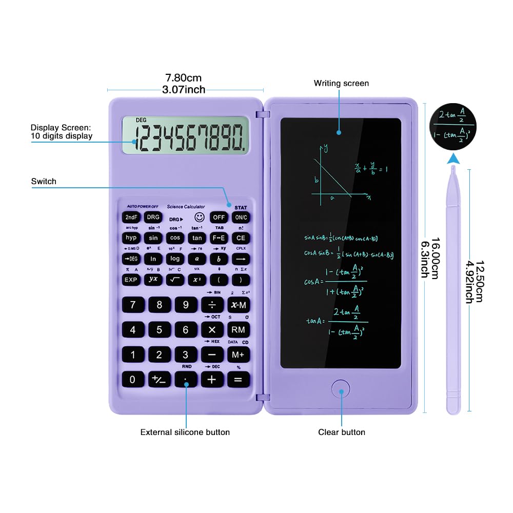 IPepul Scientific Calculators for Students, 10-Digit Large Screen, Math Calculator with Notepad, Classroom Must Haves for Middle High School Supplies