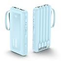 FlyKangaroo Portable Charger with Built in Cables, Slim 10000mAh Fast Charging 22.5W Power Bank USB C LED Display Battery Pack 6 Outputs & 2 Inputs