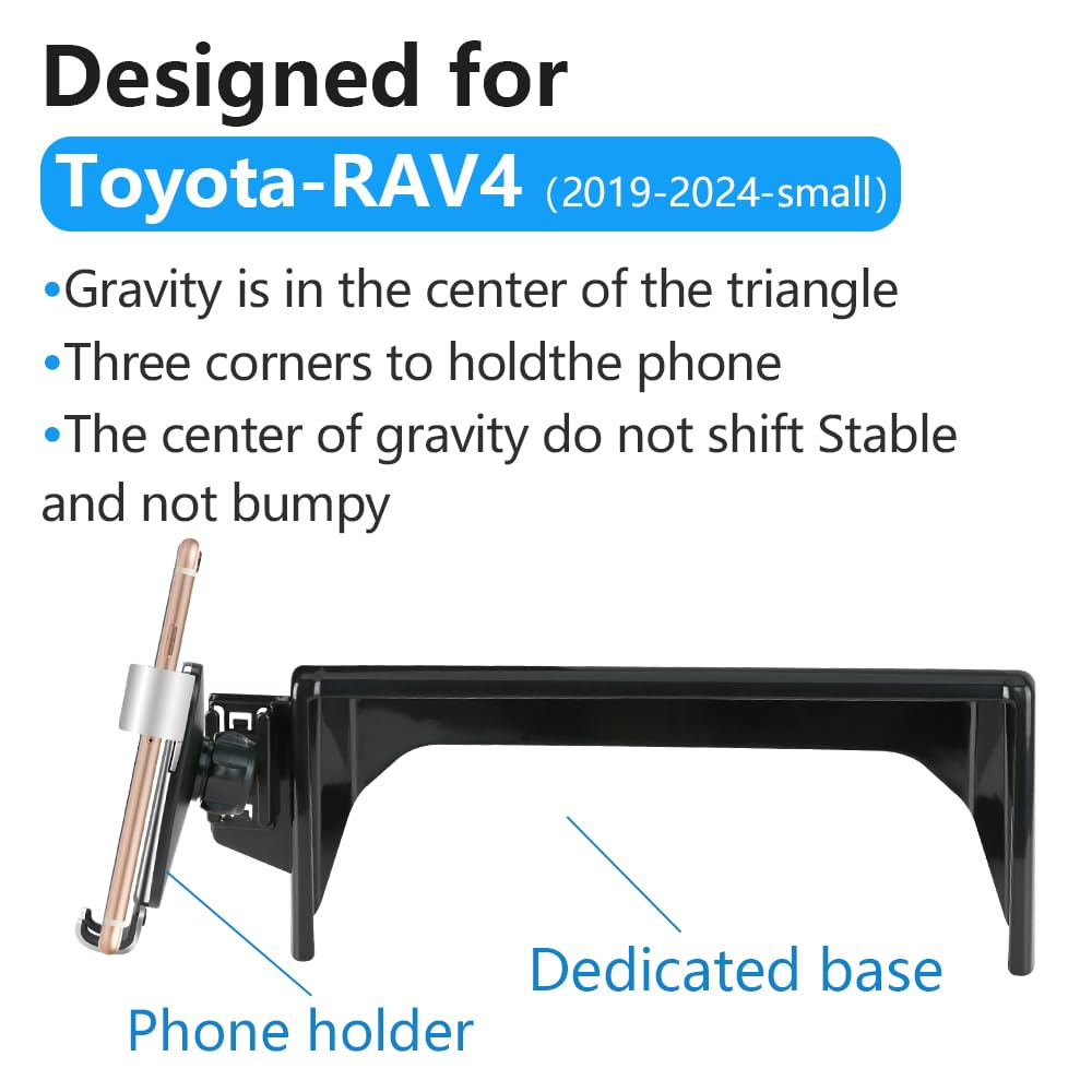 LUNQIN Car Phone Holder for 2019-2025 Toyota RAV4 LE XLE & 2019-2025 RAV4 Hybrid LE XLE SE Woodland XLE-Premium & 2021-25 RAV 4 Prime SE Auto