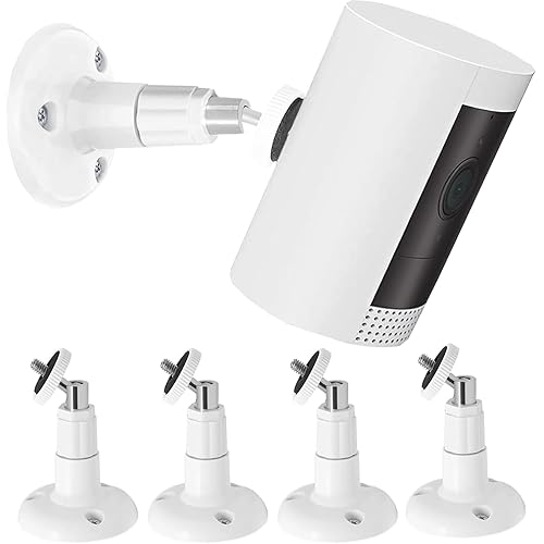 4 Pack JYtrend Wall Mount for Ring Stick Up Cam & Indoor 1st Gen Cam, 360 Degree Swivel Adjustable Mounting Bracket for Wyze V4 V3, for Arlo Pro 4 3