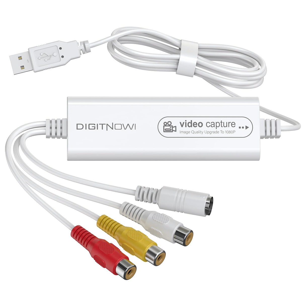 Video Capture, USB Video Capture Device, Convert VHS to Digital, VHS/VCR/Hi8/Mini DV to Digital/DVD Converter, for Tape Player Camcorder Camera PC TV OBS, for Mac OS, Android, Windows