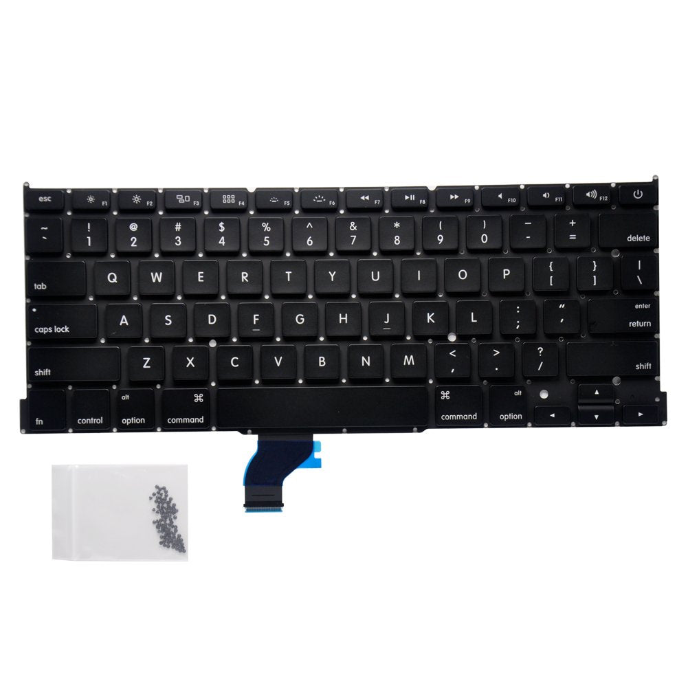 Padarsey Replacement Keyboard Without Backlit and Frame Compatible for MacBook Pro A1502 13" 2013-2015 Retina Series Black US Layout, Compatible