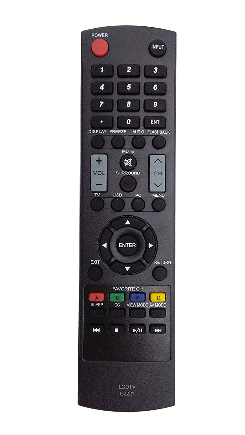 New GJ221 Remote for Sharp LED HDTV TV LC-32D59U LC-32D59 LC-42D69U LC-42D69 SVD-3815 LC-32LE440U LC-32SV29 LC-32SV29U LC-42SV49 LC-42SV49U LC-46SV50