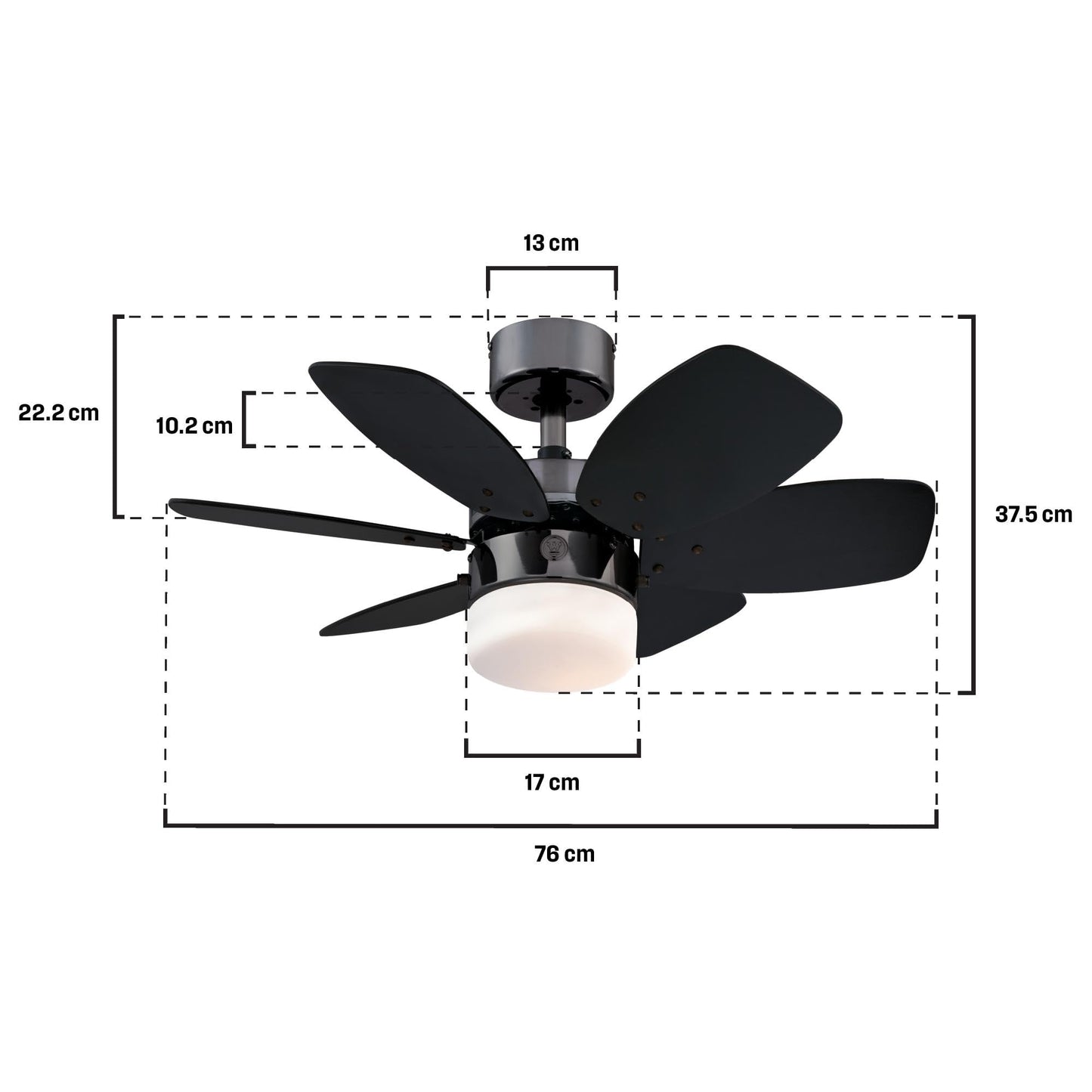 Westinghouse Lighting 7221314 Contemporary Flora Royal Ceiling Fan in Gun Metal Finish