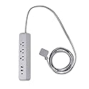 Globe Electric Designer Series 6-ft 3-Outlet USB Surge Protector Power Strip, 2X USB-A Ports, 1x USB-C Port, Right Angle Plug, Gray, 78551