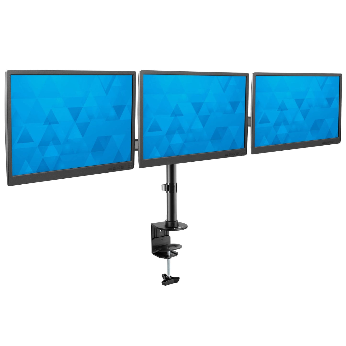 Mount-It! Triple Monitor Mount 3 Screen Desk Stand for LCD Computer Monitors for 19 20 22 23 24 27 Inch Monitors VESA 75 and 100 Compatible Full