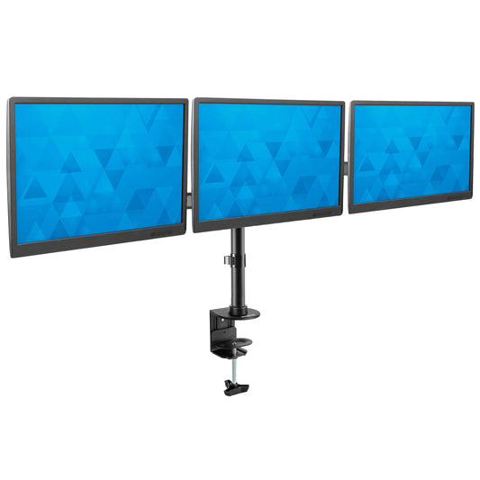 Mount-It! Triple Monitor Mount 3 Screen Desk Stand for LCD Computer Monitors for 19 20 22 23 24 27 Inch Monitors VESA 75 and 100 Compatible Full
