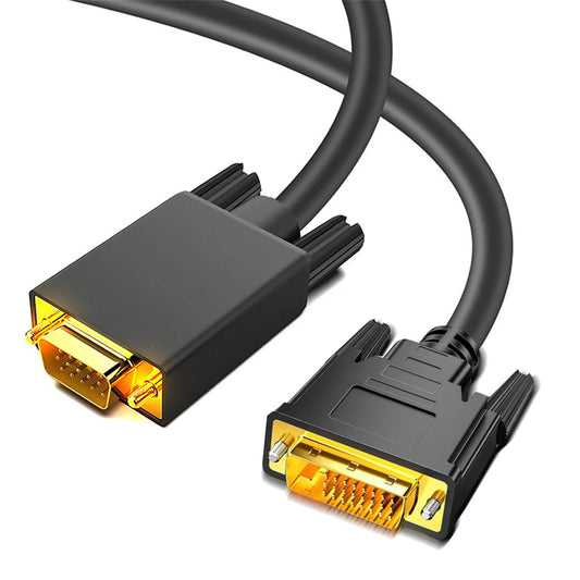 AKWOR DVI to VGA Cable 6FT, DVI-D 24+1 to VGA Adapter Cable Male to Male Gold-Plated Display Cord for Computer, PC Host, Laptop, Graphics Card