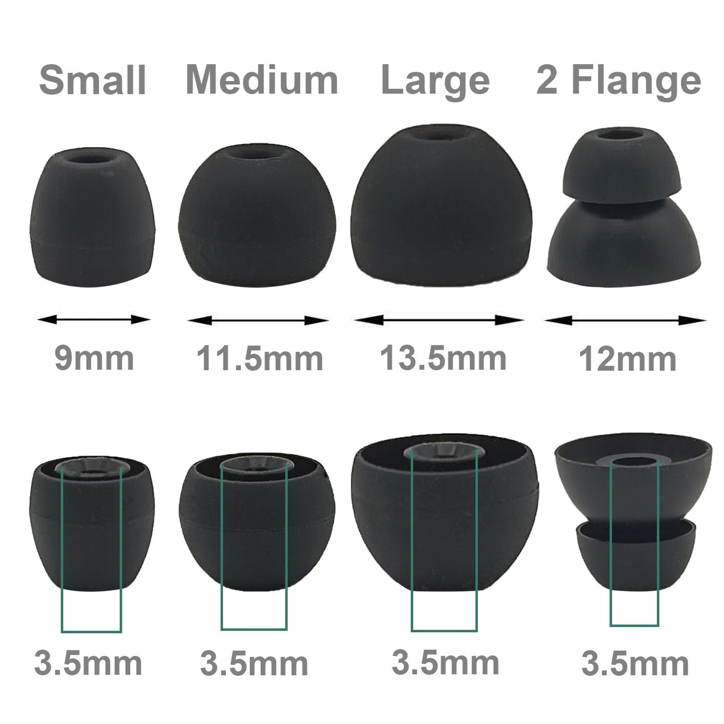 Replacement Eartips Compatible with Powerbeats Pro, Replacement Earbuds Silicone Ear Tips Eargels Set - Small, Medium, Large and Double Flange (4