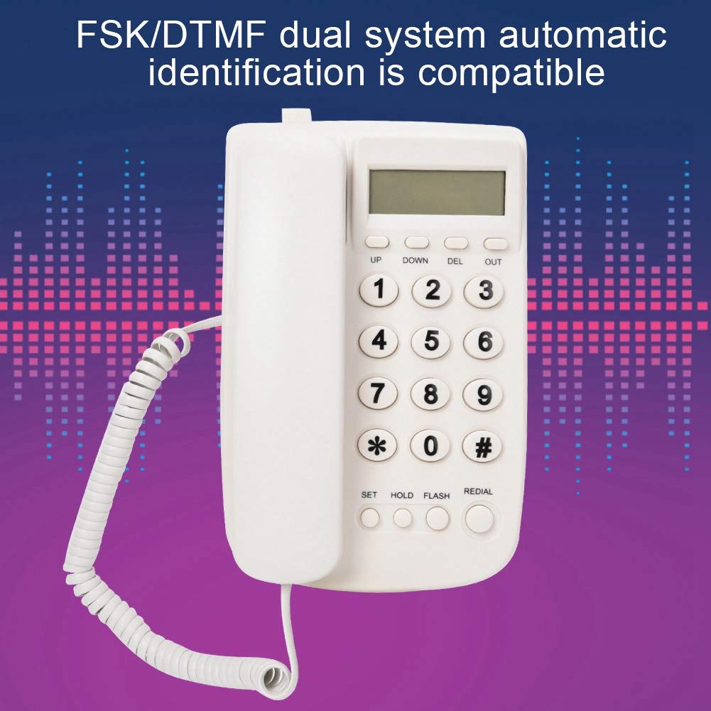 Telephone Extension,Landline Telephone,Corded Phone with LCD Display and Large Number Buttons for Hotel, Family,Business, The Phone can be puted