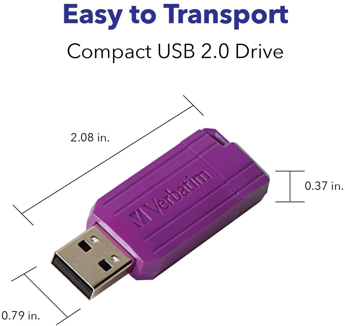 Verbatim 32GB Pinstripe Retractable USB 2.0 Flash Thumb Drive - 5 Pack - Multicolor (Green, Blue, Red, Purple, Cyan)…