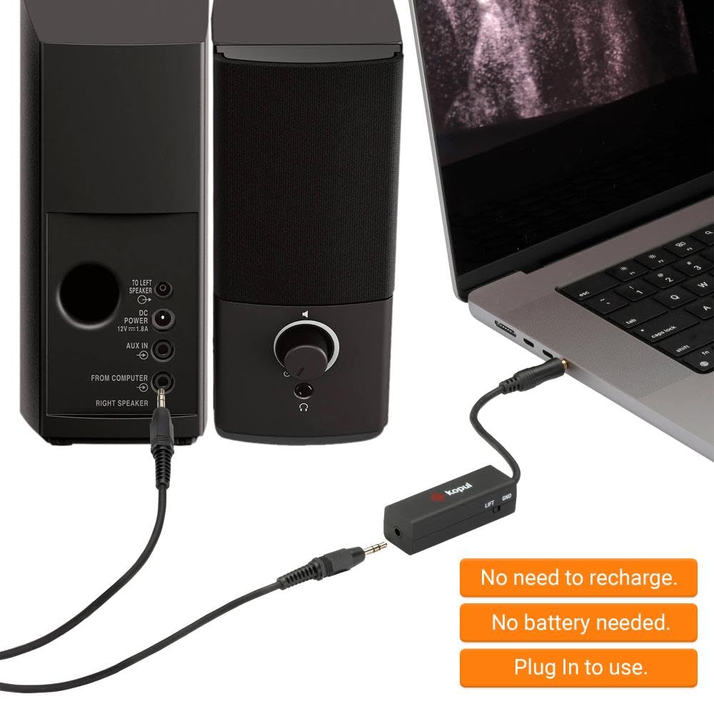 Kopul 3.5mm Ground Loop Isolator, Eliminates Hum and Noise