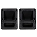 MIYAKO Speaker Cabinet Plastic Bar Handles Black Recessed Heavy Duty 8.3" X 6.5" (1 Pair - 2 pcs)