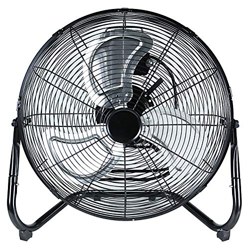Simple Deluxe 18 Inch 3-Speed High Velocity Heavy Duty Metal Industrial Floor Fans Oscillating Quiet for Home Commercial, Residential, and Greenhouse