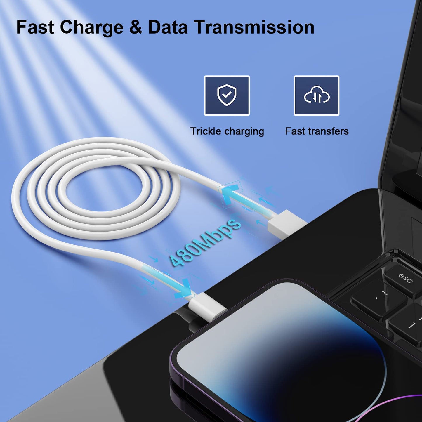 iPhone Charger 6Pack(3/3/6/6/6/10 FT) Apple MFi Certified Lightning Cable Fast Charging iPhone Charger Cord TPE Durable Braided USB Charging Cords…