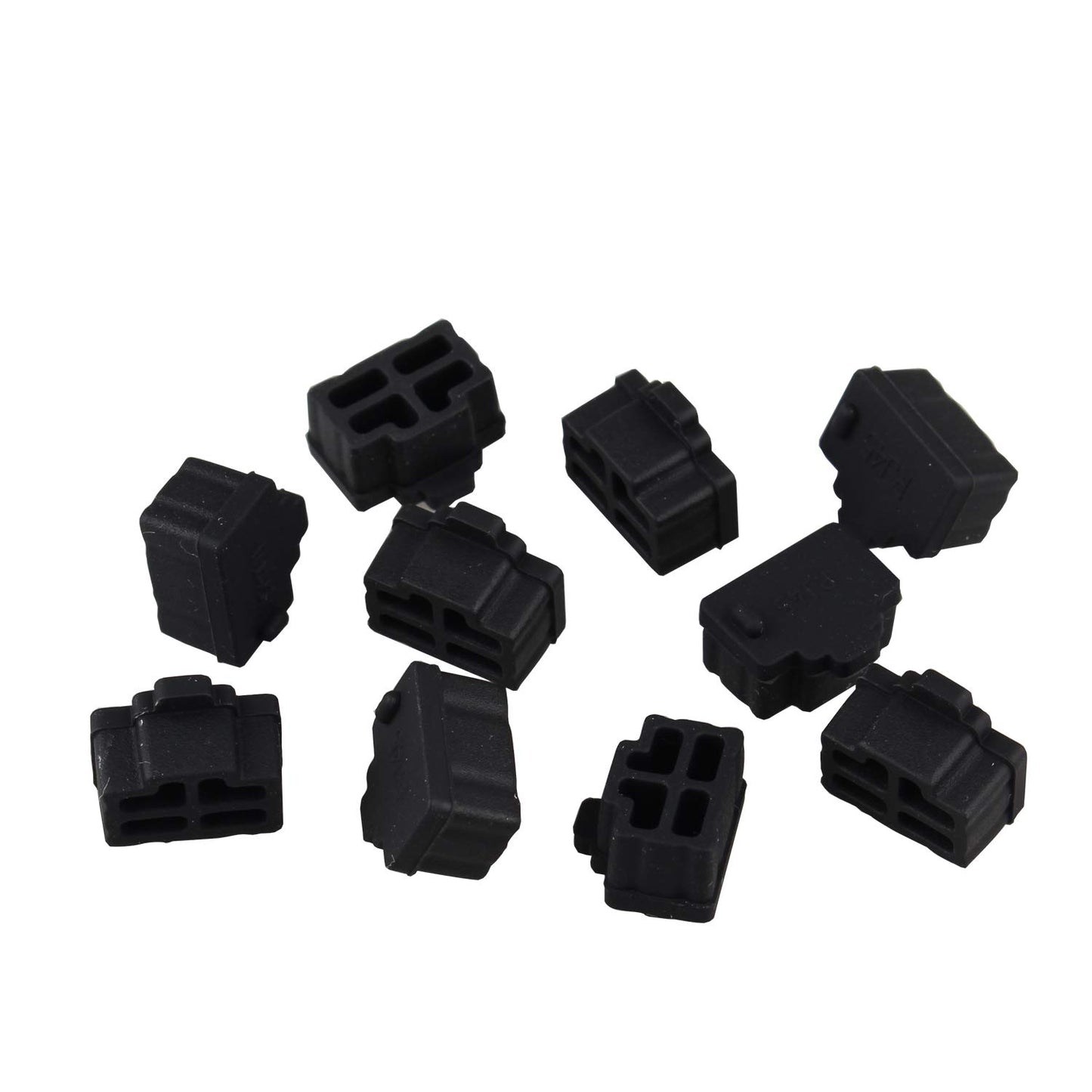 Futheda 15PCS Silicone Ethernet Hub Port RJ45 Anti Dust Cover Cap Protector Connector Plug Compatible with Computer TV Router Black