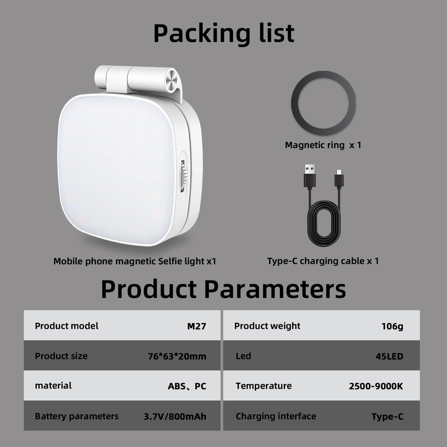 Magnetic Selfie Light, Phone Light Compatible with iPhone Magsafe,