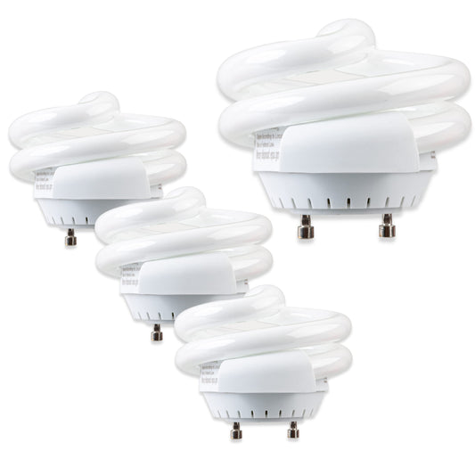 SLEEKLIGHTING GU24 13W T2 Spiral CFL Puck Light Bulb 2700K Warm White 2-Prong