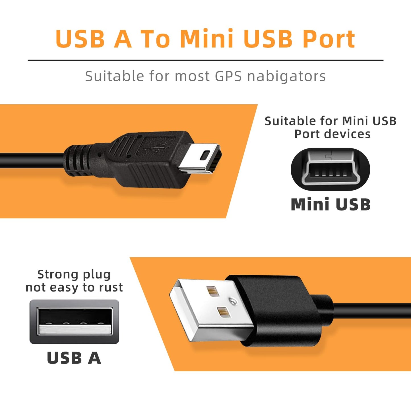 5ft Mini USB Charger Cord for Garmin Delta XC/Sport/Sport XC/Upland/Upland XC,Darklimiter Deluxe,TI-84 Plus/CE/C Silver,Blue Yeti/Pro Mic,T5,GPS Dog