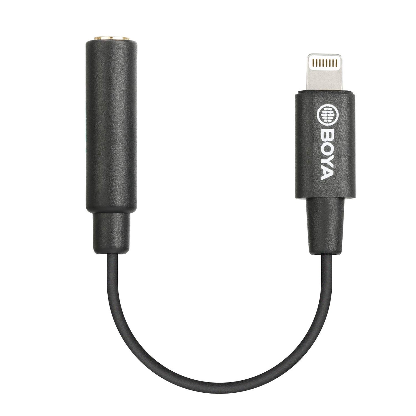 BOYA by-K3 Female 3.5mm TRRS Microphone Adapter Cable to MFi Certified Lightning Connector Dongle, Headphones Adapter for iPhone 12 Mini 12 Pro Max 11