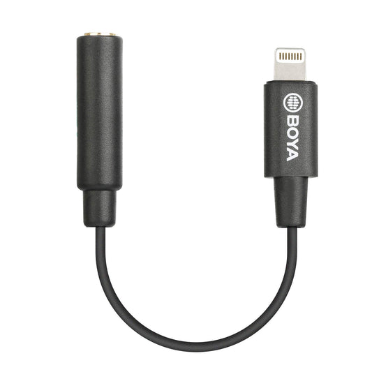 BOYA by-K3 Female 3.5mm TRRS Microphone Adapter Cable to MFi Certified Lightning Connector Dongle, Headphones Adapter for iPhone 12 Mini 12 Pro Max 11
