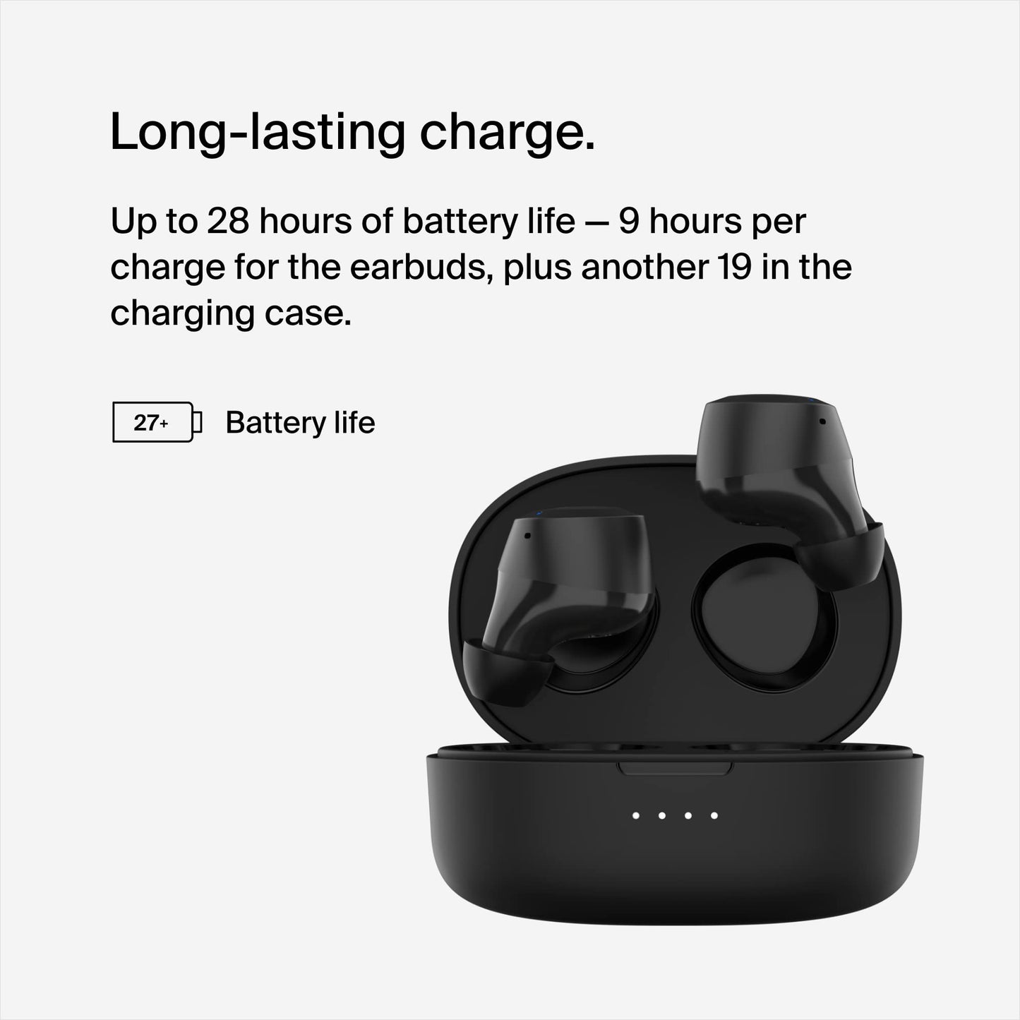 Belkin SoundForm Bolt True Wireless Earbuds, Wireless Charging, IPX4 Sweat and Water-Resistant, USB-C, Up to 28 Hours of Battery Life for Apple