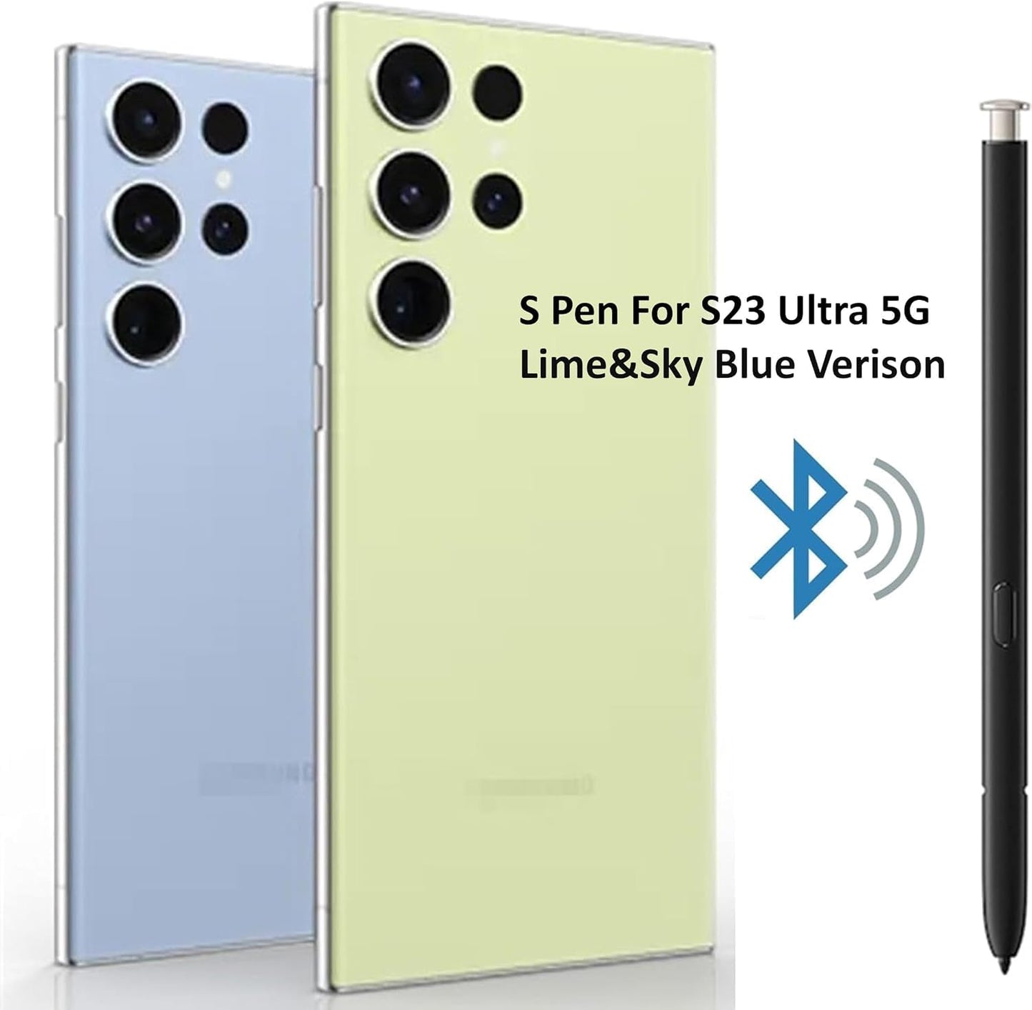 S Pen S23 Ultra Stylus (WithBluetooth) Replacement for Samsung Galaxy S23 Ultra Pen, S23 Ultra S Pen with 5xTips/Nibs (Sky Blue/Lime)