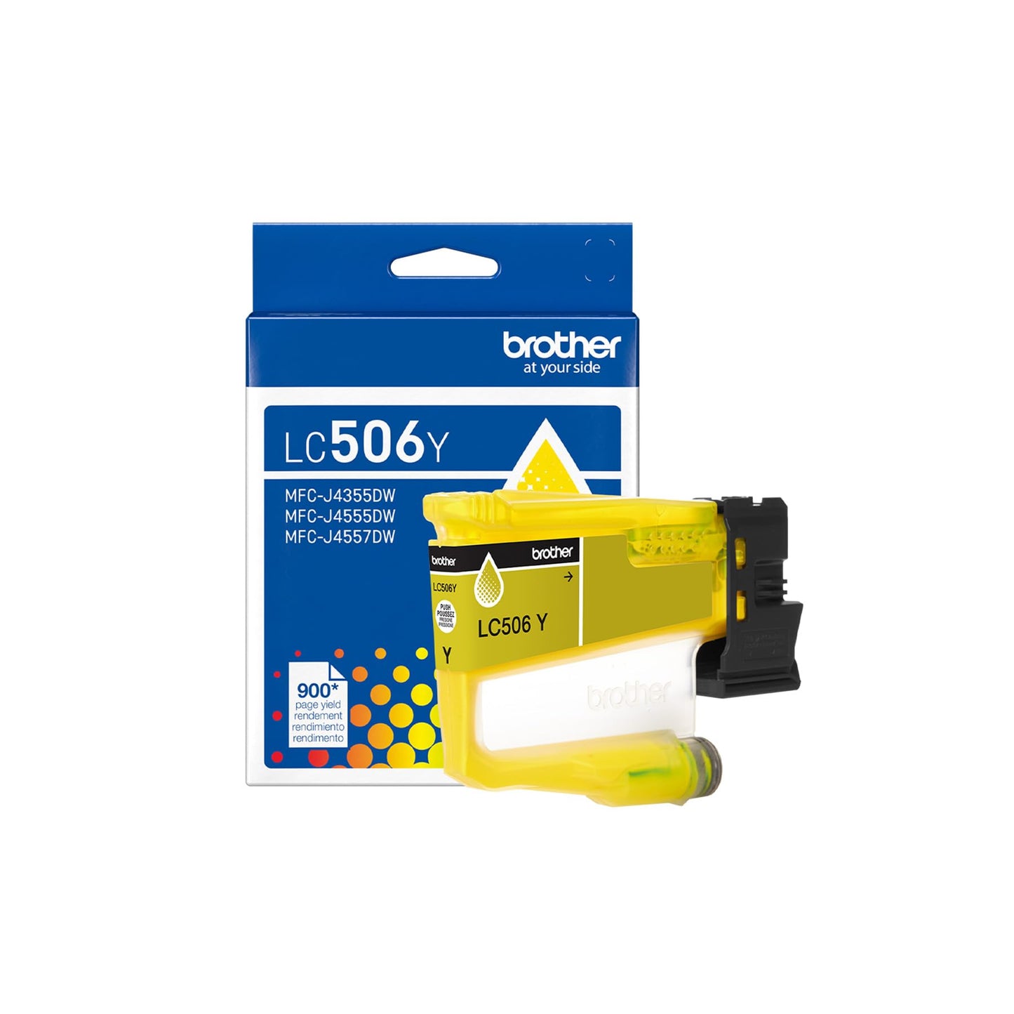 Brother Genuine LC506Y Standard Yield Yellow Ink Cartridge (for use INKvestment 4355, 4555, and 4557 Printers)