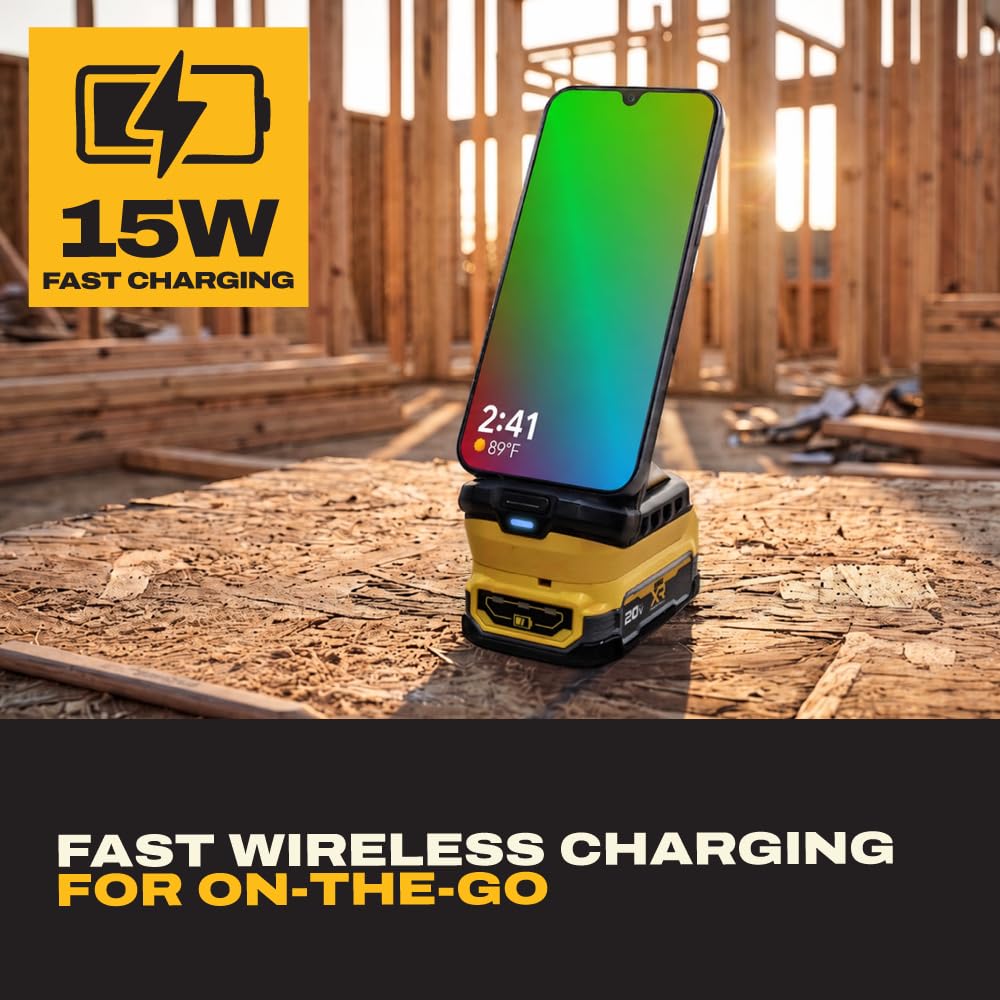 DEWALT Wireless Charger Stand - Compatible with DEWALT 20V MAX Batteries