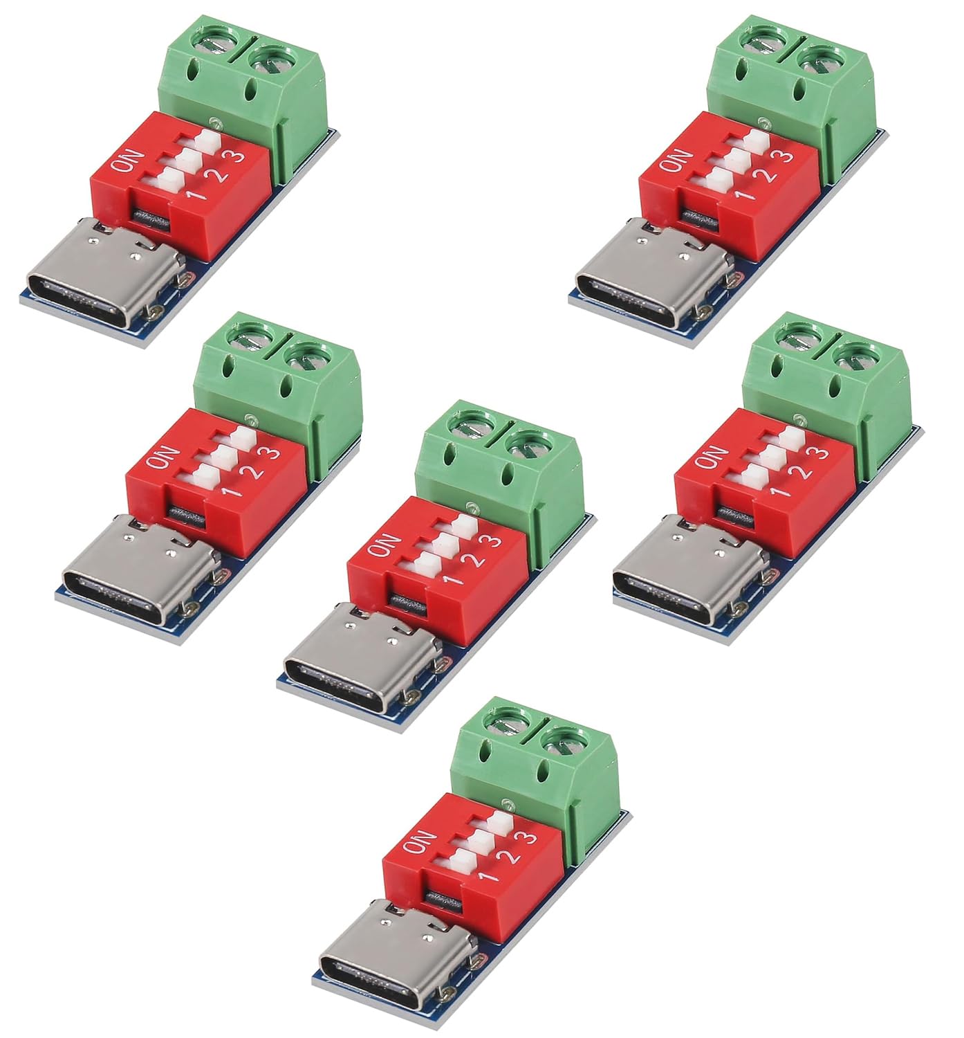 6pcs 5-20V Adjustable USB C PD Trigger Board PD/QC Decoy Board High Speed Charger Power Fast Charge PD Trigger Module