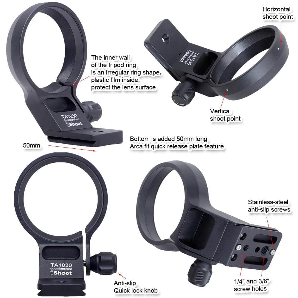 duomianshou Lens Collar Tripod Mount Ring Compatible with Tamron 18-300mm f/3.5-6.3 Di III-A VC VXD B061 (X/E Mount), Lens Support Bracket Holder