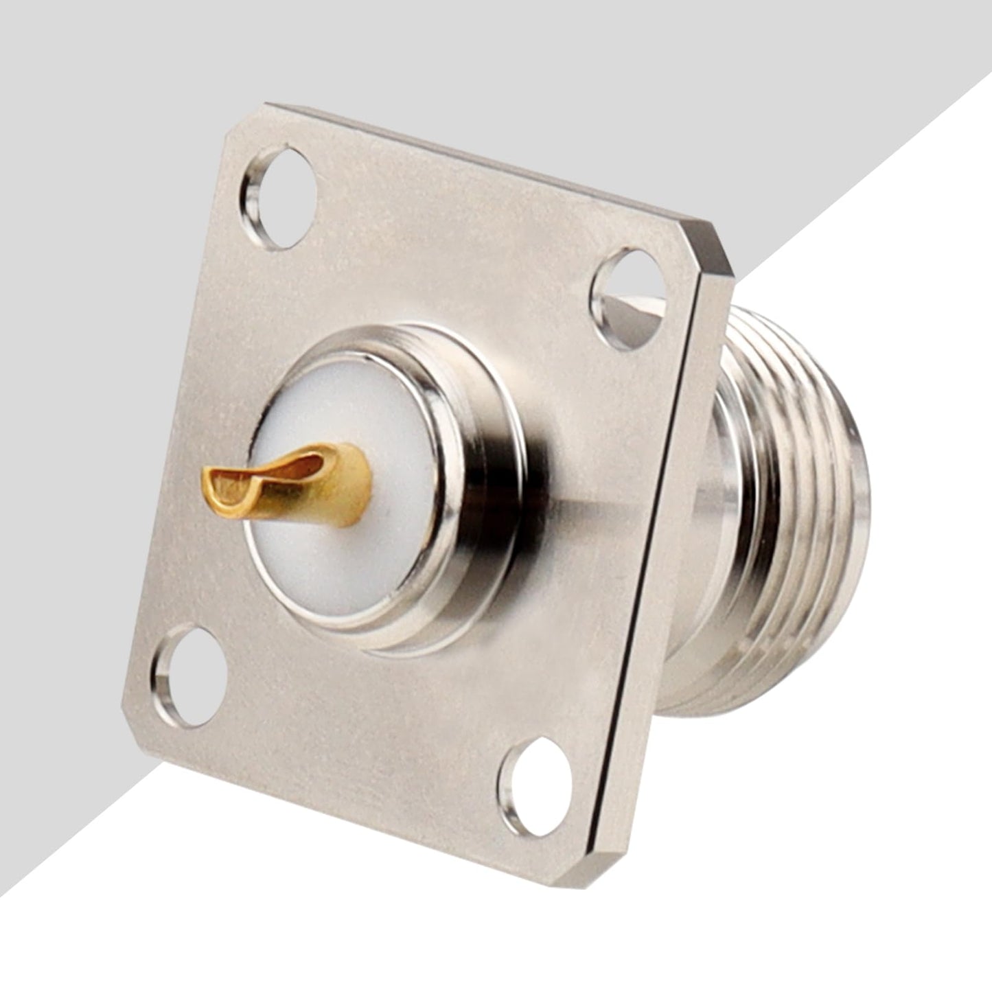 MOOKEERF 3 Pack N Female Connectors N-Type Female Jack 4 Hole Panel Mount Solder Connector N Female Jack Coax Adapter Chassis Mount