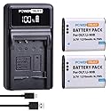 PowerTrust 2Pack LI-90B Li-92B Battery and Charger for Olympus Tough TG-1 iHS TG-2 iHS TG-3 TG-4 SH50 iHS SH60 Batteries