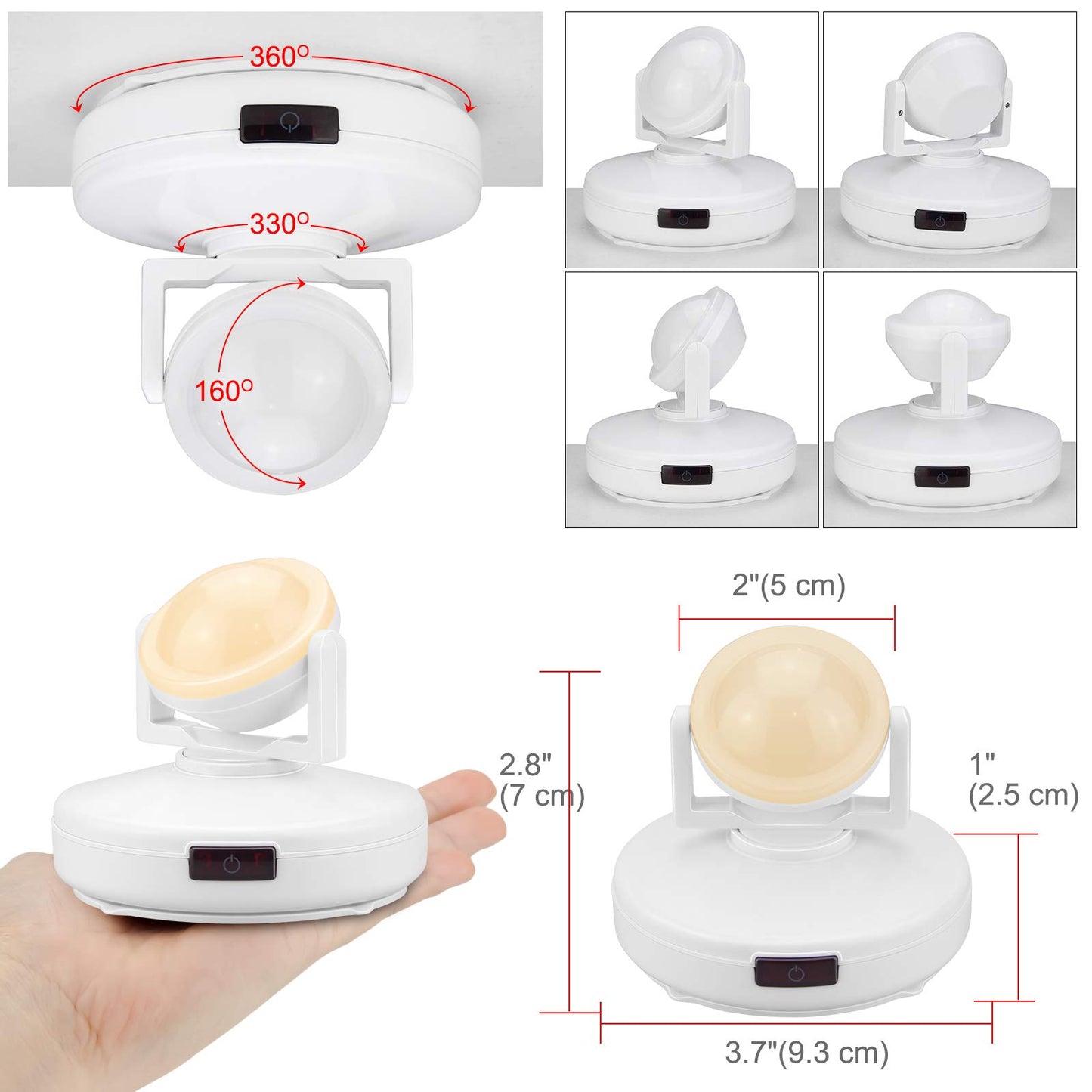 BIGMONAT Wireless Accent Light Battery Operated, Dimmable Spotlight with Remote and Timer, Color Changing Up Lighting for Wall Picture Painting, Stick