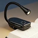 SURPOOTER Clip on Book Light, 3 Light Colors and stepless Brightness Adjustment, 360° Flexible, Small Lightweight Clip On Book Reading Light