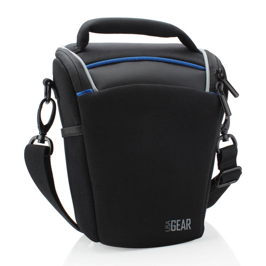 USA Gear DSLR Camera Case for Men and Women with Top Loading Accessibility, Adjustable Shoulder, Small Camera Sling Bag, Travel Padded Handle - Camera