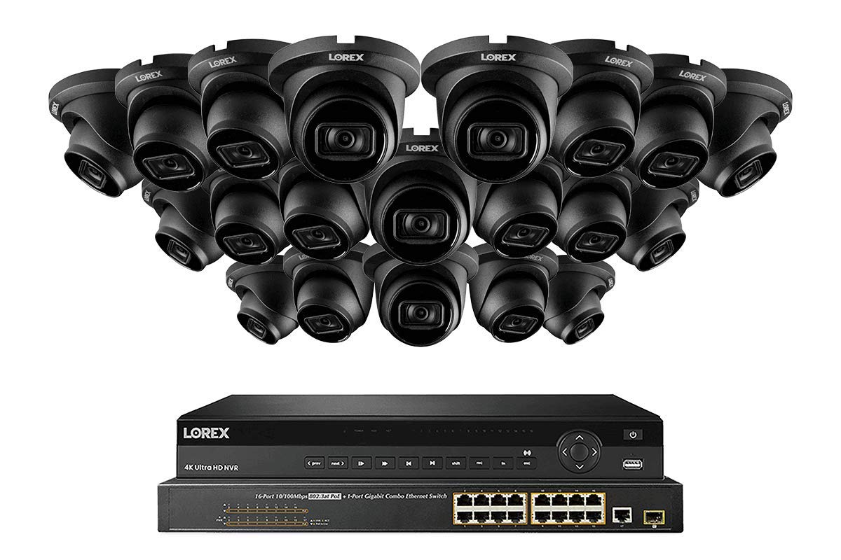 Lorex Technology Lorex NC4K8F-3220BD 32 Channel 4K Surveillance System with N882A38B 8TB 4K Fusion NVR, 16 Port ACCLPS263B POE Switch and 20 LNE9242B