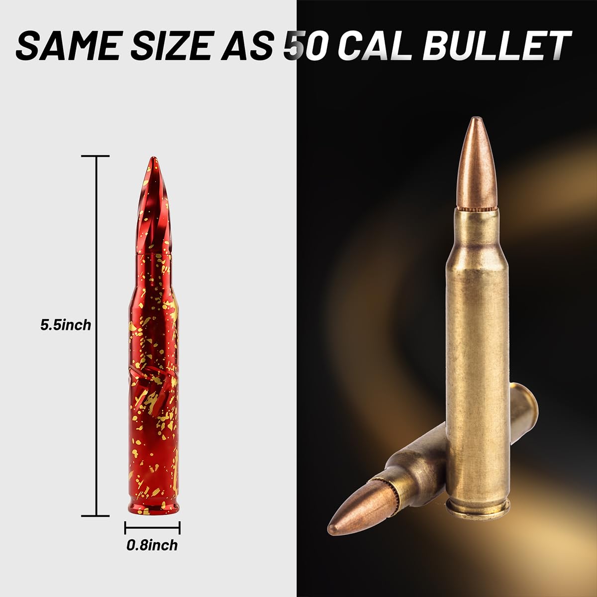 Bullet Antenna 50 Cal Car Antenna Replacement Antenna for Truck Silverado 1500 Bullet Antenna Ford F150 F250 GMC Sierra 1500 Ram 1500 Jeep Truck
