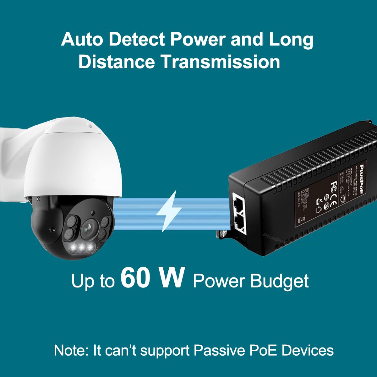 60W Gigabit PoE++ Injector, IEEE 802.3af/at/bt Compliant, 10/100/1000Mbps High PoE+ Switch Powerline Network Adapter, Replace for TRENDnet TPE-117GI