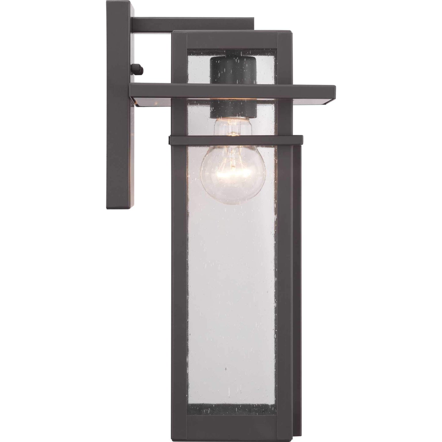 Progress Lighting Boxwood Collection 1-Light Clear Seeded Glass Craftsman Outdoor Medium Wall Lantern Light Antique Bronze , 14.13x7.63x7.63