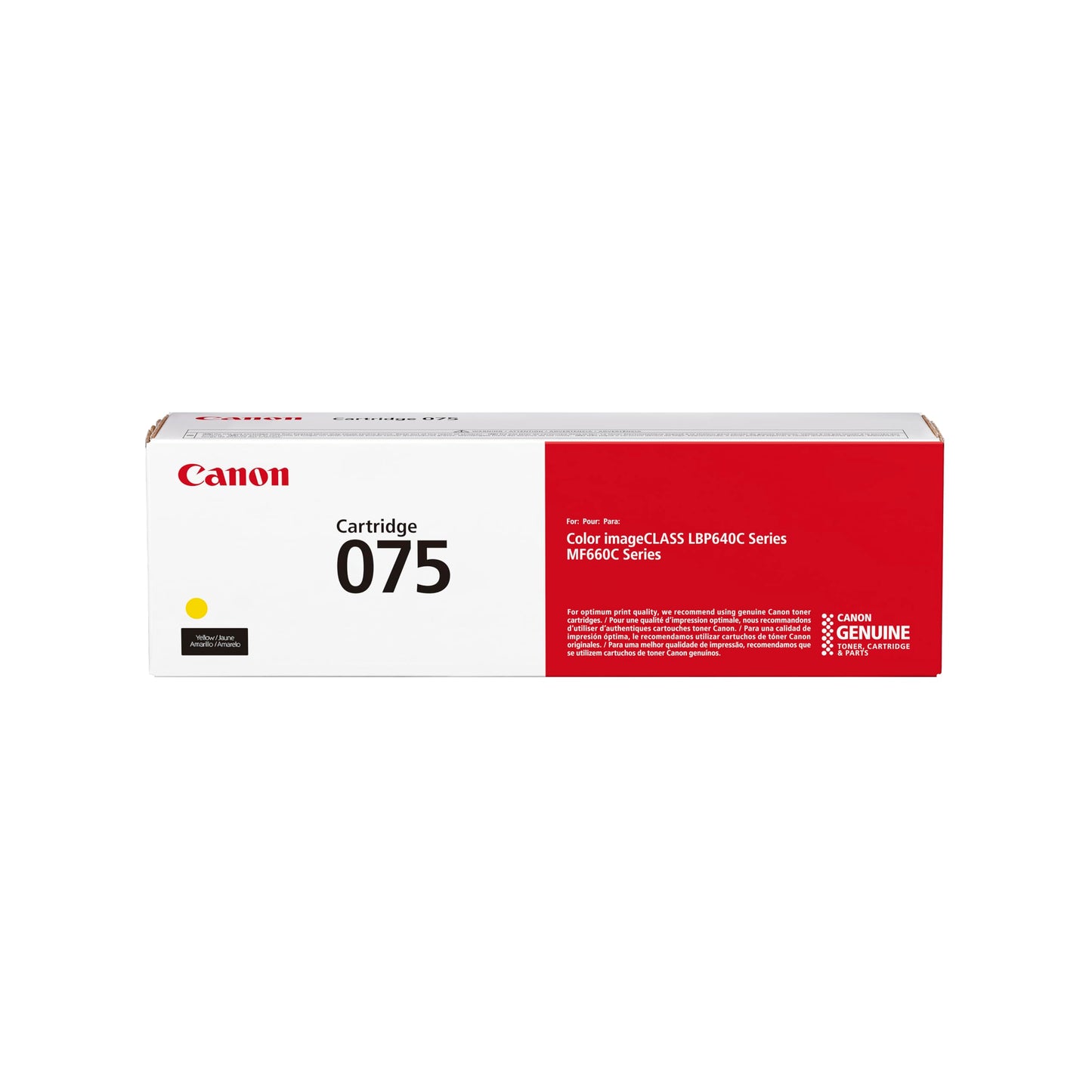 Canon Genuine 075 Yellow Toner Cartridge Compatible with MF660 Series and LBP640 Series Laser Printers