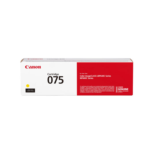 Canon Genuine 075 Yellow Toner Cartridge Compatible with MF660 Series and LBP640 Series Laser Printers