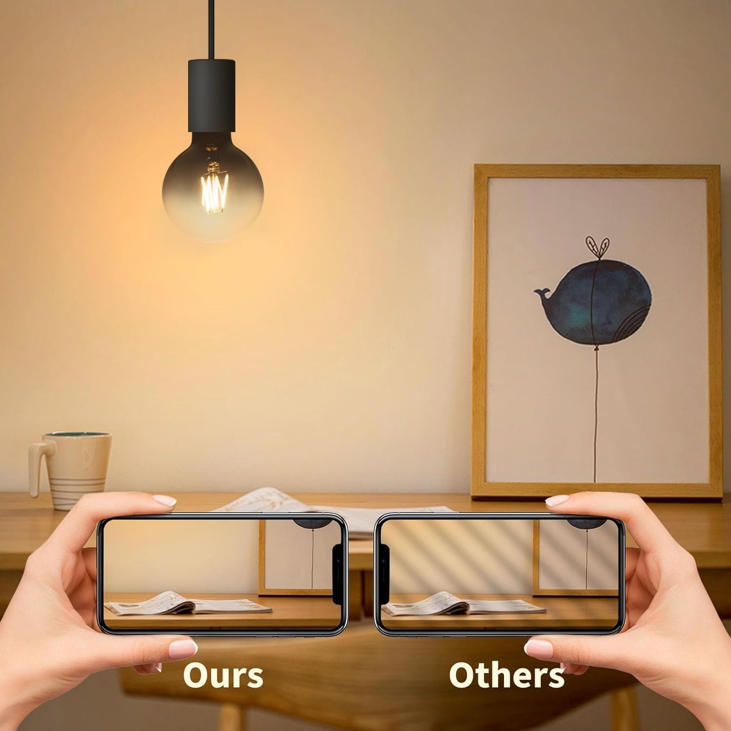 ONEWISH LED Globe Bulb, Warm White 300LM 2700K 4W, 35W Equivalent, E26 Base, Edison Light Bulb for Home Decor, 1 Pack