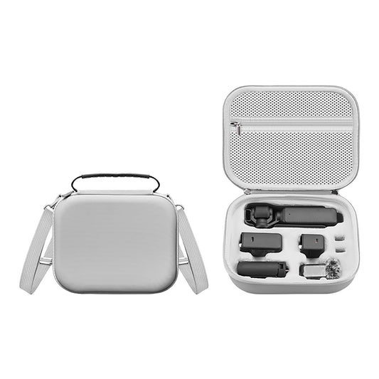DFTIME Pocket 3 Bag Carry Case, Portable PU Hard Storage Bag with Shoulder Straps Case Compatible for DJI Osmo Pocket 3 Vlogging Camera, Grey Color
