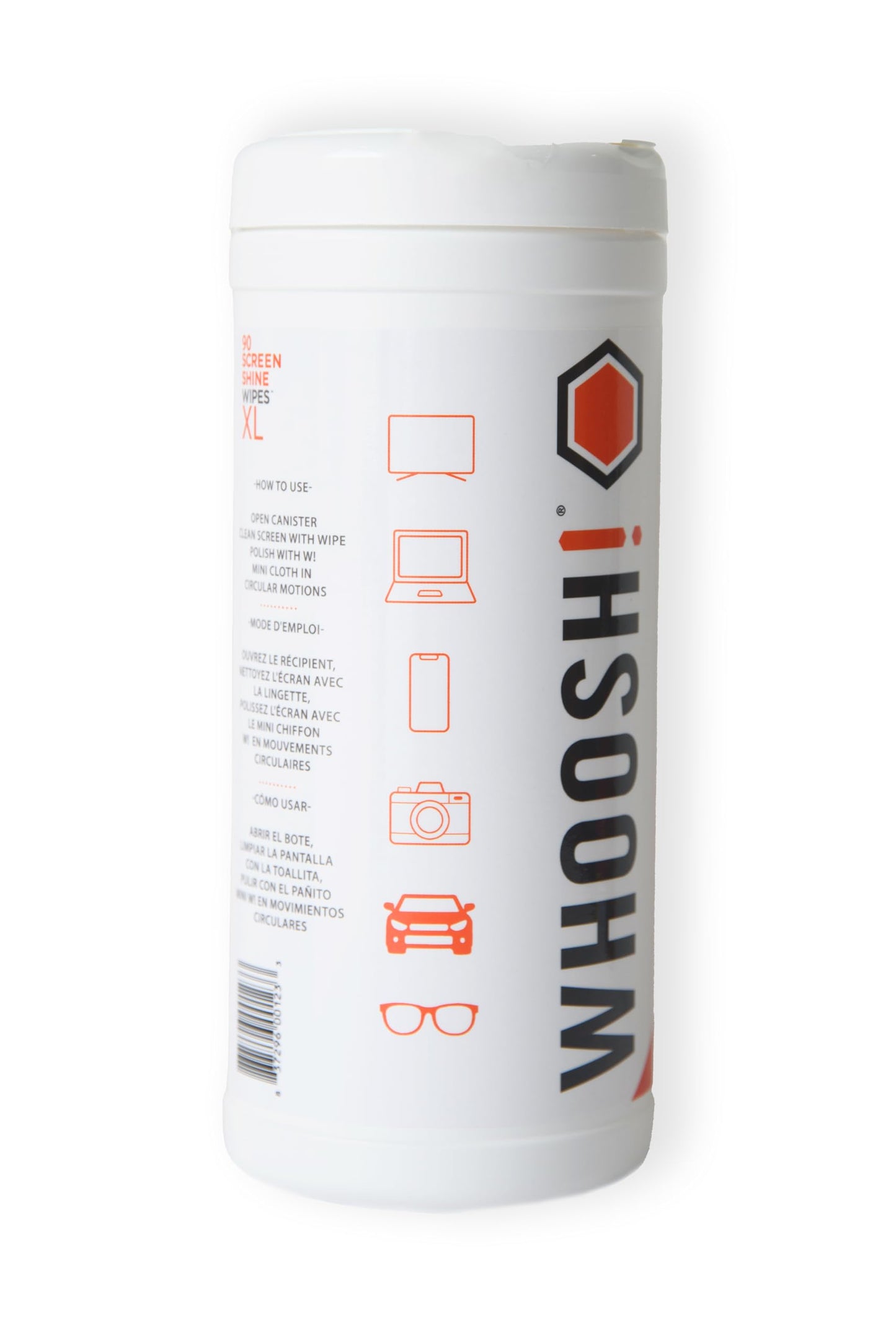WHOOSH! Screen Shine 90 Count Touch Screen Cleaner Wipes for Car, OLED, TV, Eyeglasses, Laptop - Lint-Free, Non-Abrasive Wipes - Streak-Free Finish