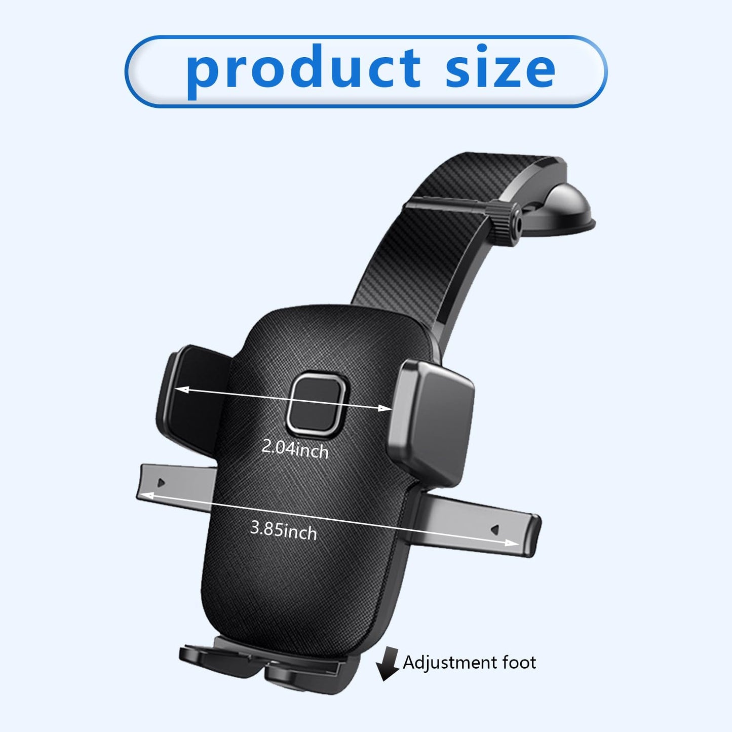 Yumfugu Car Phone Holder, 360 Degrees Long Arm Dashboard Windshield Mount, Universal Anti-Shake Smartphone Holder with Strong Suction Cup, for Most